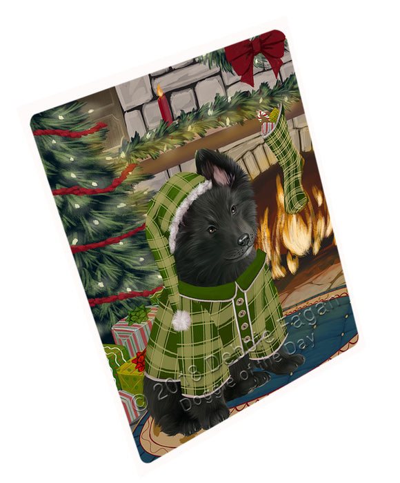 The Stocking was Hung Belgian Shepherd Dog Large Refrigerator / Dishwasher Magnet RMAG93462