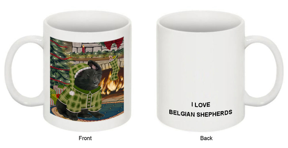 The Stocking was Hung Belgian Shepherd Dog Coffee Mug MUG50597