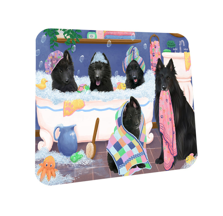 Rub A Dub Dogs In A Tub Belgian Shepherds Dog Coasters Set of 4 CST56719