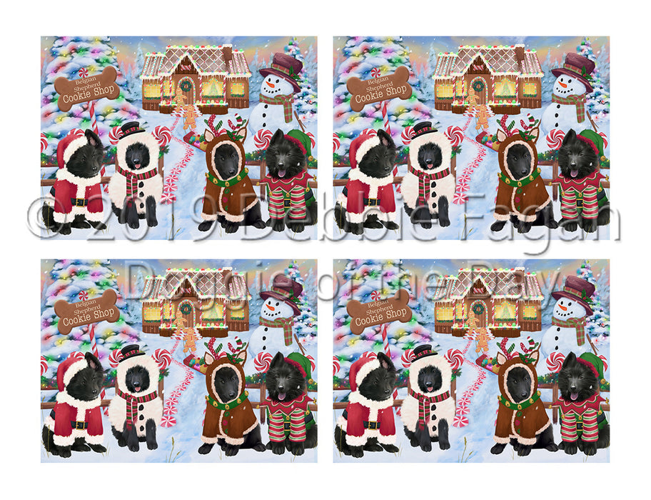 Holiday Gingerbread Cookie Belgian Shepherd Dogs Placemat