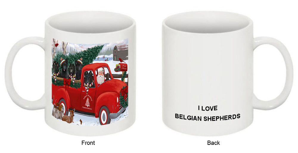 Christmas Santa Express Delivery Belgian Shepherds Dog Family Coffee Mug MUG50406