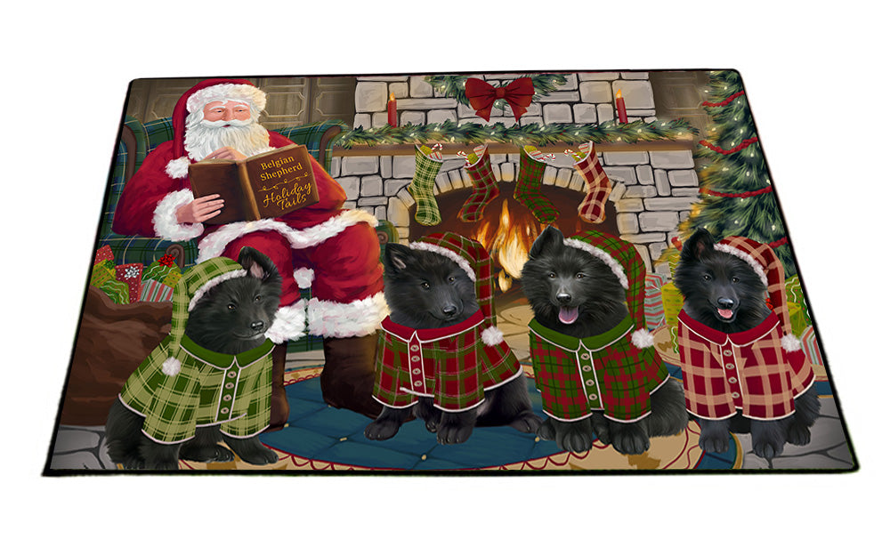Christmas Cozy Holiday Tails Belgian Shepherds Dog Floormat FLMS52578