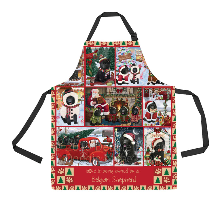 Love is Being Owned Christmas Belgian Shepherd Dogs Apron