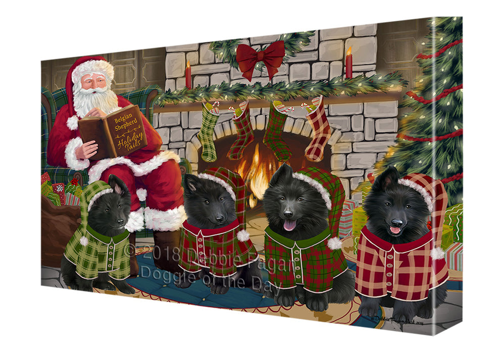 Christmas Cozy Holiday Tails Belgian Shepherds Dog Canvas Print Wall Art Décor CVS115802