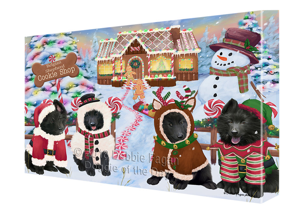 Holiday Gingerbread Cookie Shop Belgian Shepherds Dog Canvas Print Wall Art Décor CVS127151