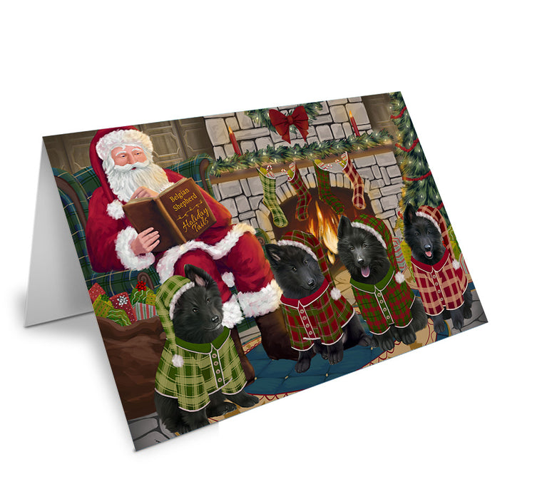 Christmas Cozy Holiday Tails Belgian Shepherds Dog Handmade Artwork Assorted Pets Greeting Cards and Note Cards with Envelopes for All Occasions and Holiday Seasons GCD69806