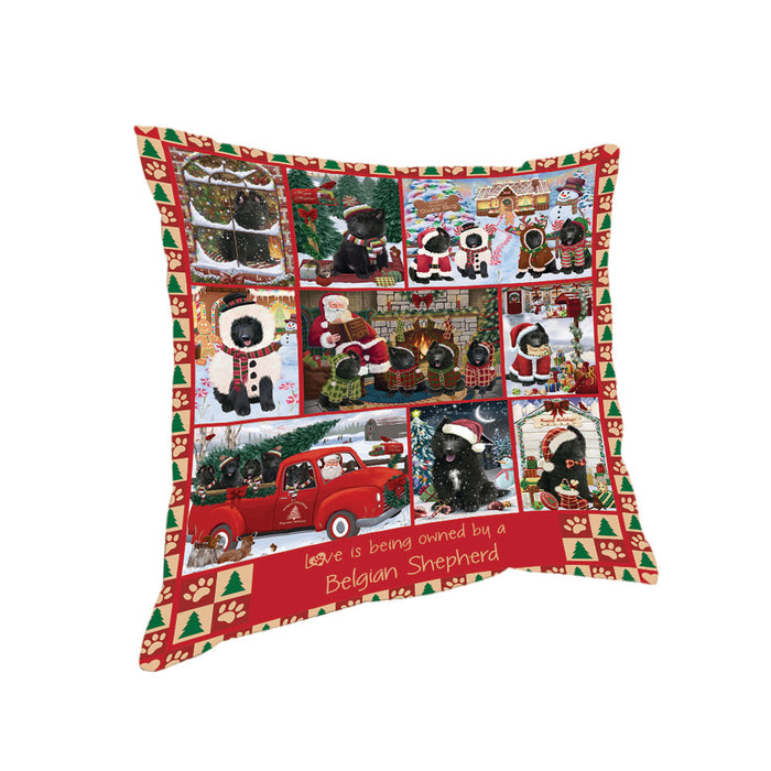 Love is Being Owned Christmas Belgian Shepherd Dogs Pillow PIL85648