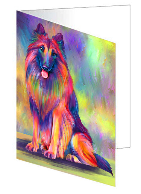 Paradise Wave Belgian Tervuren Dog Handmade Artwork Assorted Pets Greeting Cards and Note Cards with Envelopes for All Occasions and Holiday Seasons GCD79799