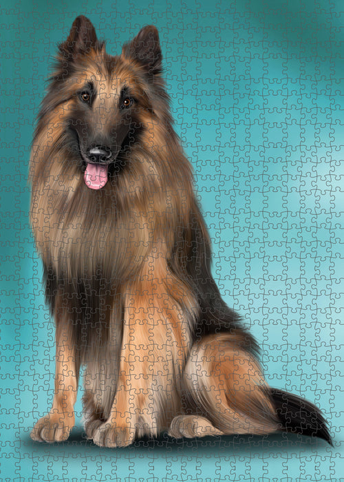 Belgian Tervuren Dog Portrait Jigsaw Puzzle for Adults Animal Interlocking Puzzle Game Unique Gift for Dog Lover's with Metal Tin Box