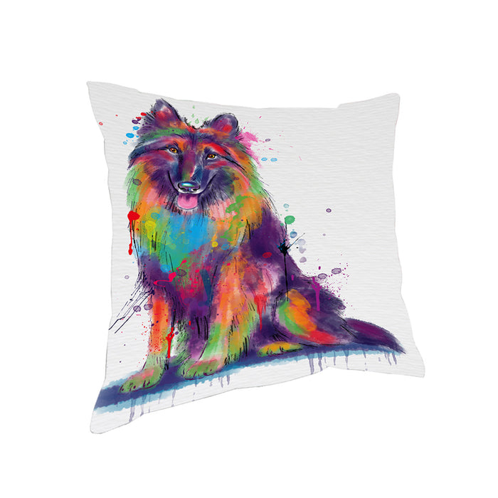 Watercolor Belgian Tervuren Dog Pillow with Top Quality High-Resolution Images - Ultra Soft Pet Pillows for Sleeping - Reversible & Comfort - Ideal Gift for Dog Lover - Cushion for Sofa Couch Bed - 100% Polyester