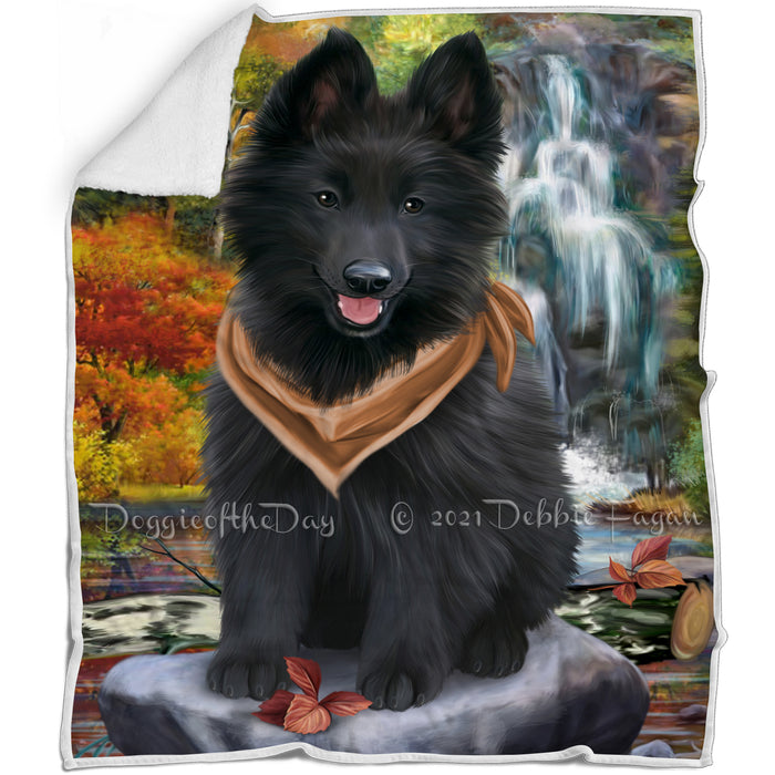 Scenic Waterfall Belgian Shepherd Dog Blanket BLNKT62805