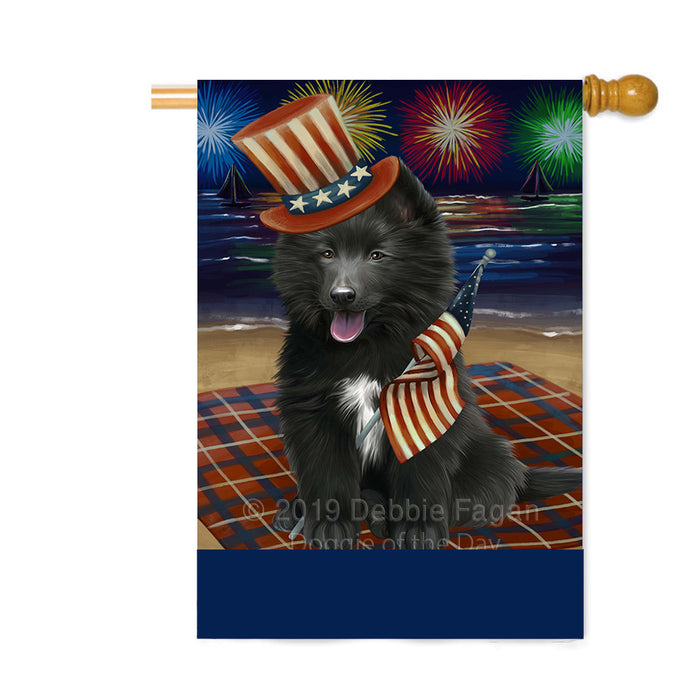 Personalized 4th of July Firework Belgian Shepherd Dog Custom House Flag FLG-DOTD-A57828