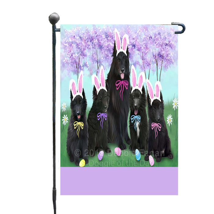 Personalized Easter Holiday Belgian Shepherd Dogs Custom Garden Flags GFLG-DOTD-A58747