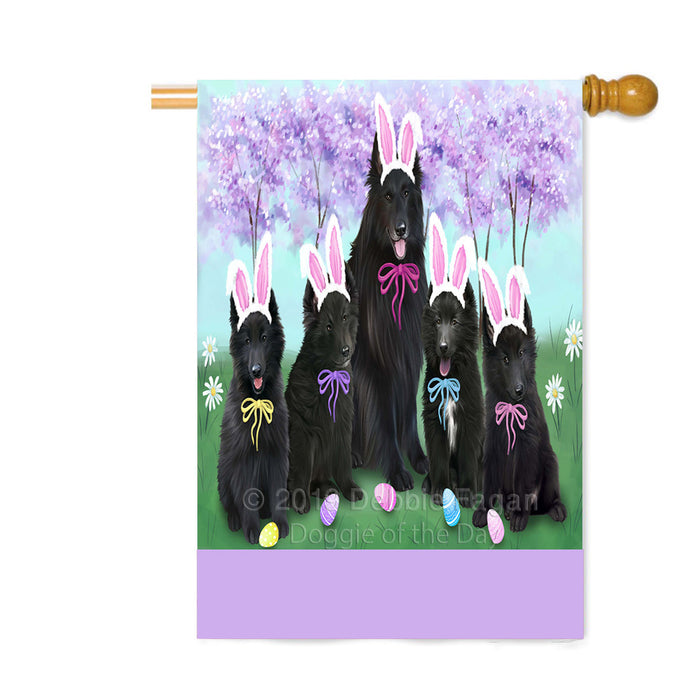 Personalized Easter Holiday Belgian Shepherd Dogs Custom House Flag FLG-DOTD-A58803
