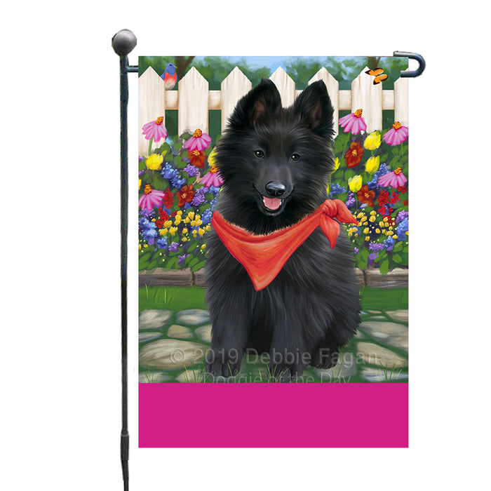 Personalized Spring Floral Belgian Shepherd Dog Custom Garden Flags GFLG-DOTD-A62741