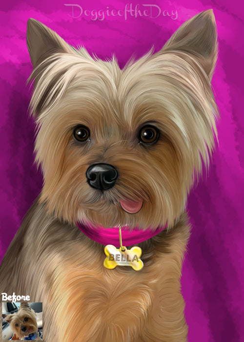 Digital Painting PERSONALIZED Caricature PET PORTRAIT! Custom Pet Dog or Cat Art