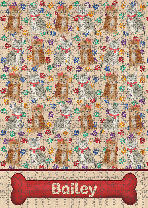 Rainbow Paw Print Bengal Cats Puzzle with Photo Tin PUZL97828