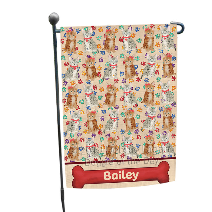 Rainbow Paw Print Bengal Cats Garden Flag GFLG65277