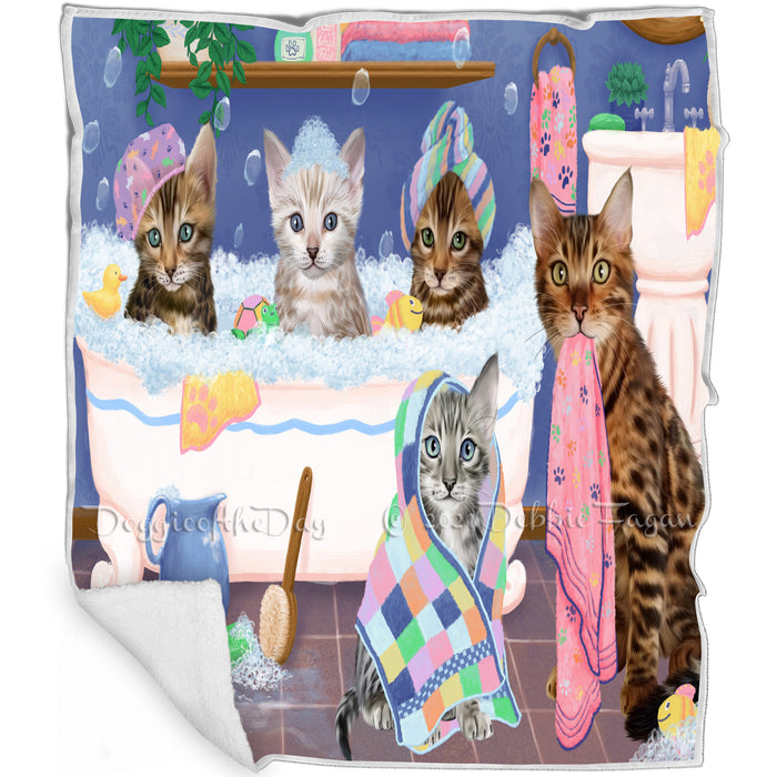 Rub A Dub Dogs In A Tub Bengal Cats Blanket BLNKT130278