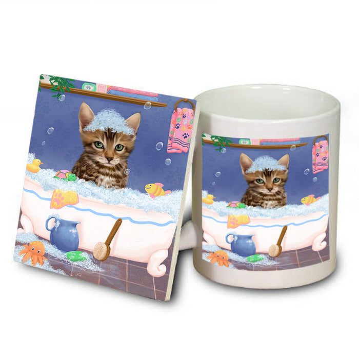 Rub A Dub Dog In A Tub Bengal Cat Mug and Coaster Set MUC57297