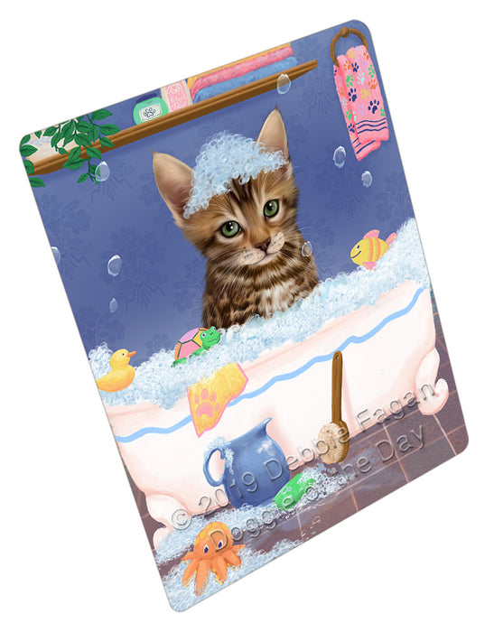 Rub A Dub Dog In A Tub Bengal Cat Cutting Board - For Kitchen - Scratch & Stain Resistant - Designed To Stay In Place - Easy To Clean By Hand - Perfect for Chopping Meats, Vegetables, CA81576