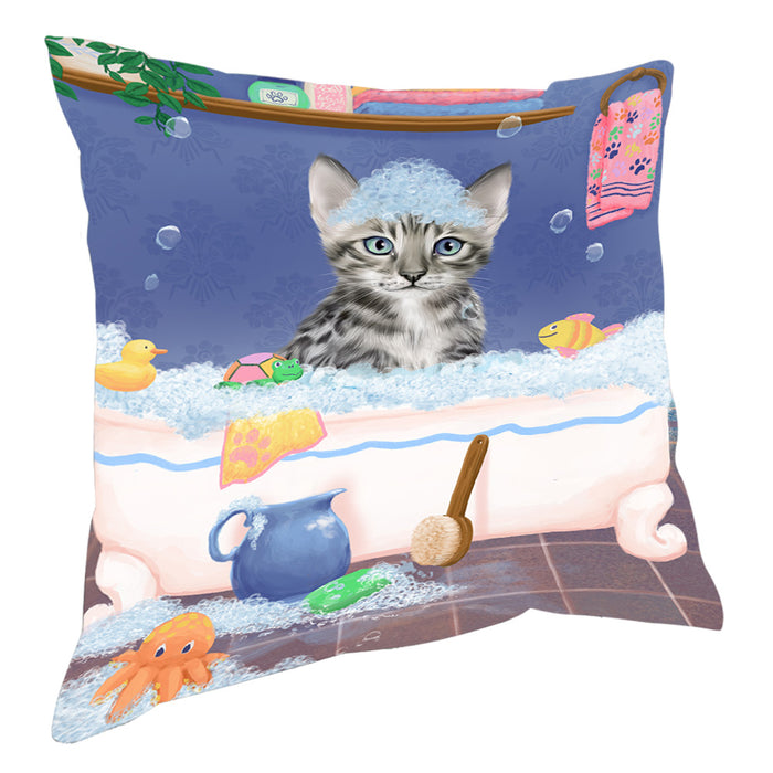 Rub A Dub Dog In A Tub Bengal Cat Pillow with Top Quality High-Resolution Images - Ultra Soft Pet Pillows for Sleeping - Reversible & Comfort - Ideal Gift for Dog Lover - Cushion for Sofa Couch Bed - 100% Polyester, PILA90373