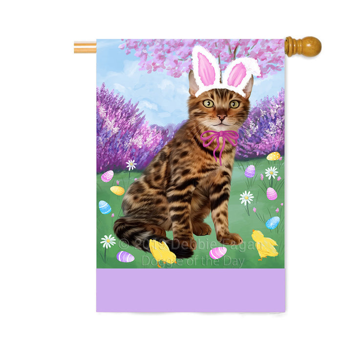 Personalized Easter Holiday Bengal Cat Custom House Flag FLG-DOTD-A58805