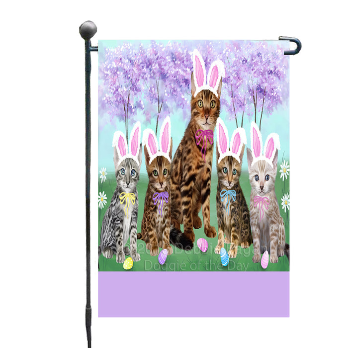 Personalized Easter Holiday Bengal Cats Custom Garden Flags GFLG-DOTD-A58750
