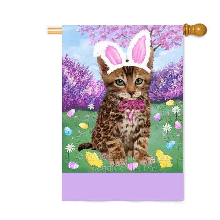 Personalized Easter Holiday Bengal Cat Custom House Flag FLG-DOTD-A58807