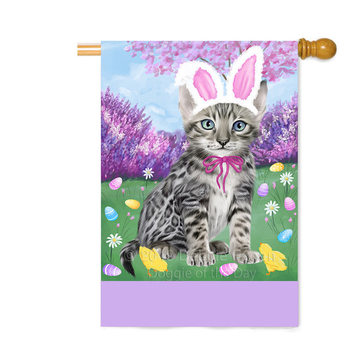 Personalized Easter Holiday Bengal Cat Custom House Flag FLG-DOTD-A58809