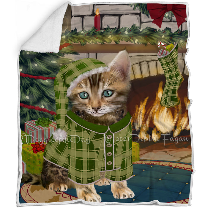 The Stocking was Hung Bengal Cat Blanket BLNKT116247