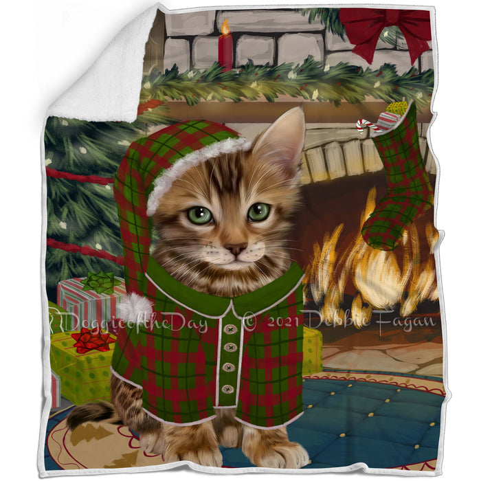 The Stocking was Hung Bengal Cat Blanket BLNKT116229