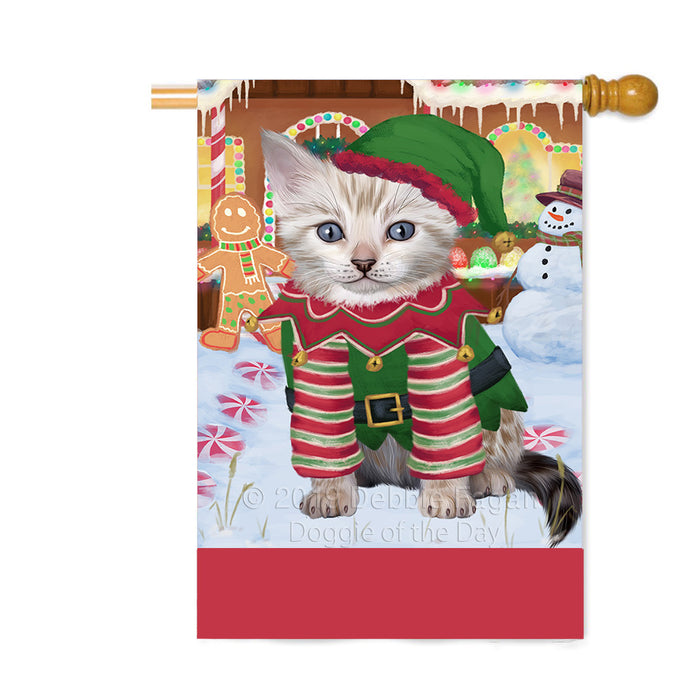 Personalized Gingerbread Candyfest Bengal Cat Custom House Flag FLG63718