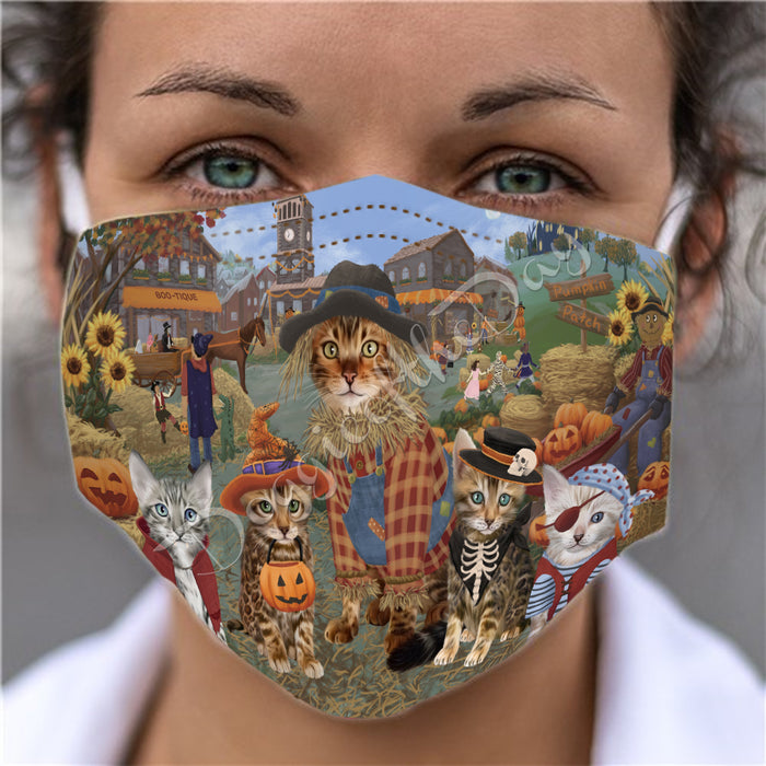 Halloween 'Round Town Bengal Cats Face Mask FM49926