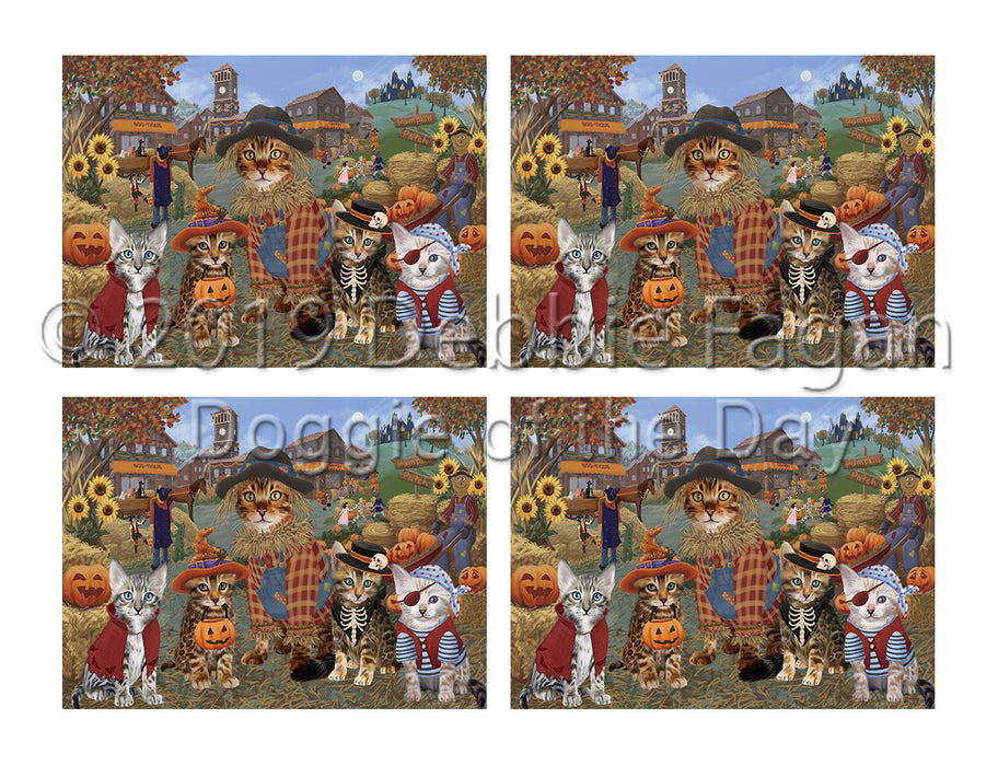 Halloween 'Round Town Bengal Cats Placemat
