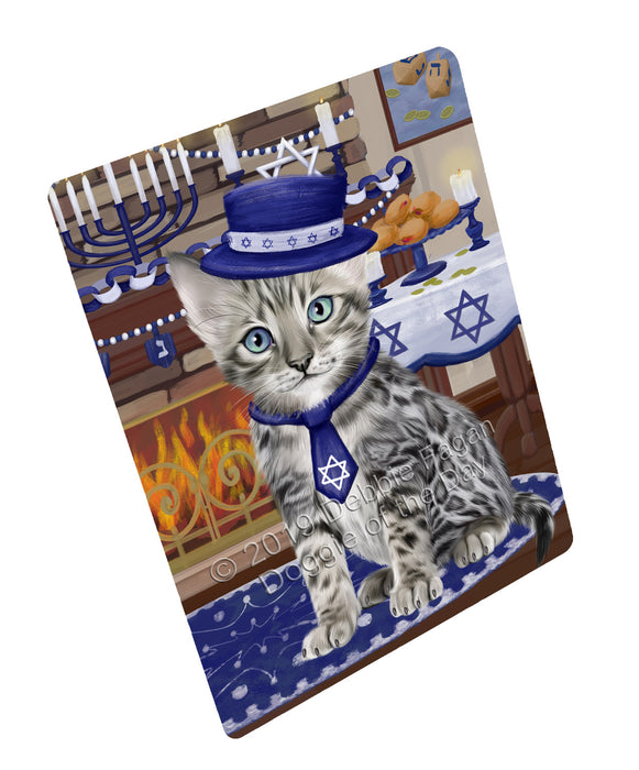 Happy Hanukkah Family and Happy Hanukkah Both Bengal Cat Large Refrigerator / Dishwasher Magnet RMAG104982