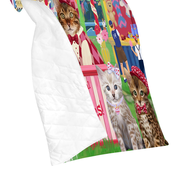 Carnival Kissing Booth Bengal Cats Quilt