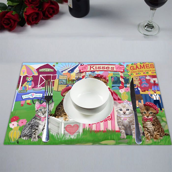 Carnival Kissing Booth Bengal Cats Placemat