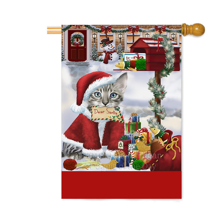 Personalized Happy Holidays Mailbox Bengal Cat Christmas Custom House Flag FLG-DOTD-A59953