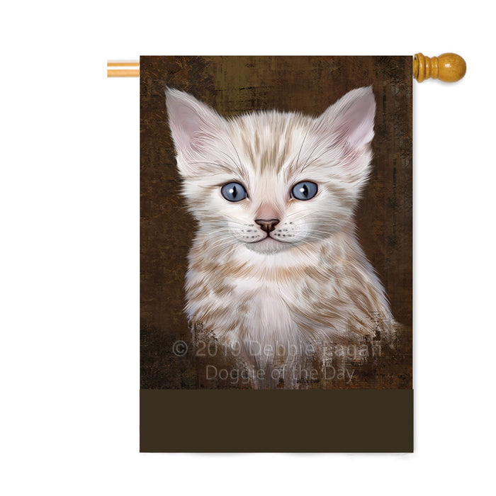 Personalized Rustic Bengal Cat Custom House Flag FLG64503