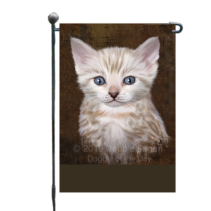 Personalized Rustic Bengal Cat Custom Garden Flag GFLG63426