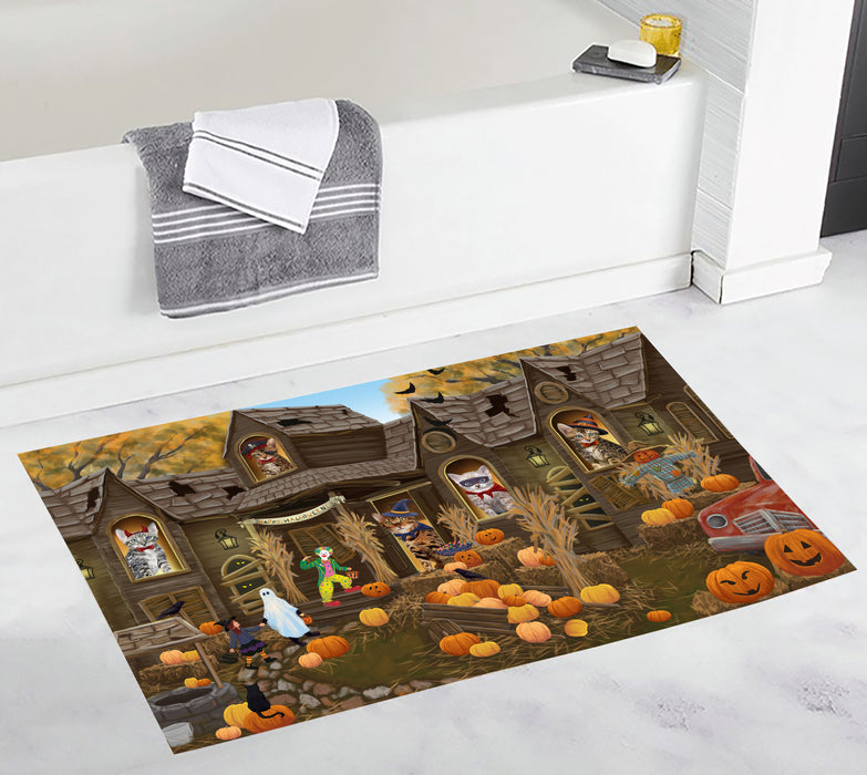 Haunted House Halloween Trick or Treat Bengal Cats Bath Mat