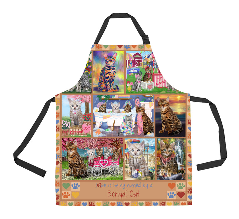 Love is Being Owned Bengal Cat Beige Apron
