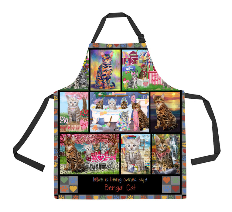 Love is Being Owned Bengal Cat Grey Apron