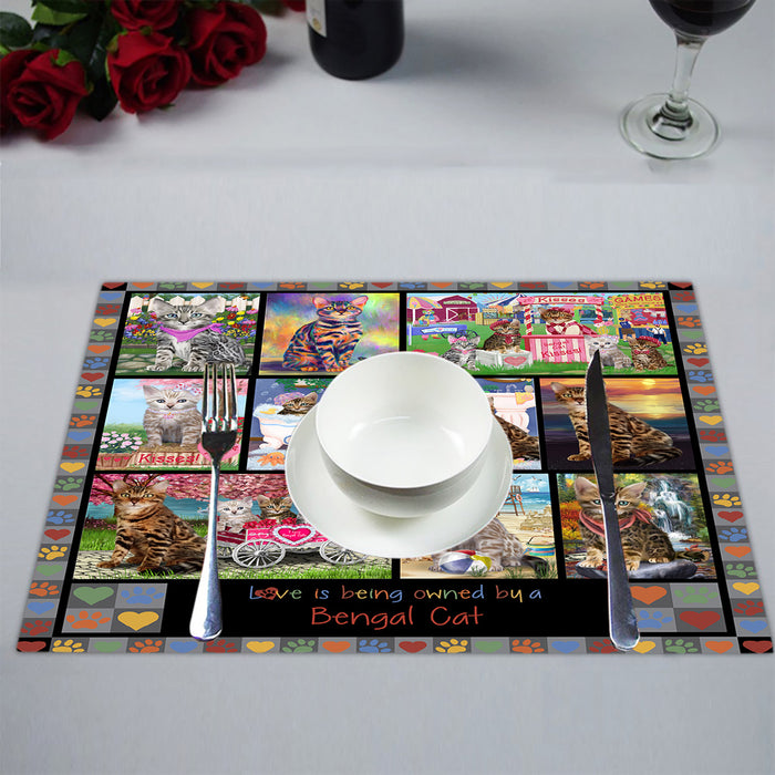 Love is Being Owned Bengal Cat Grey Placemat