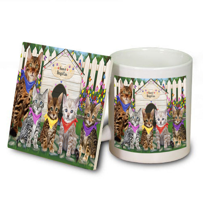 Spring Dog House Bengal Cats Mug and Coaster Set MUC52140