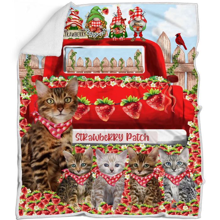 Bengal Blanket: Explore a Variety of Personalized Designs, Bed Cozy Sherpa, Fleece and Woven, Custom Cat Gift for Pet Lovers
