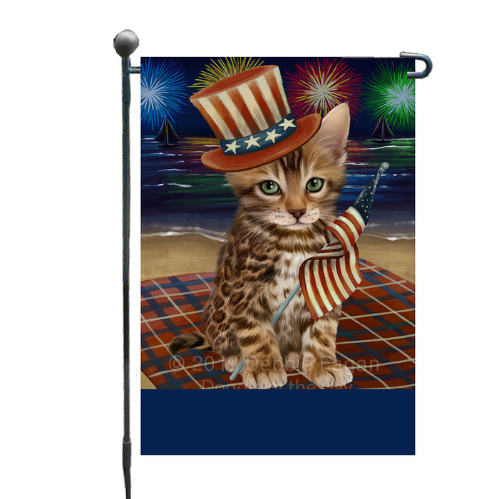 Personalized 4th of July Firework Bengal Cat Custom Garden Flags GFLG-DOTD-A57774