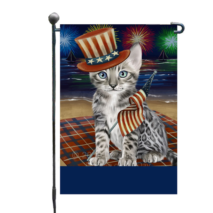 Personalized 4th of July Firework Bengal Cat Custom Garden Flags GFLG-DOTD-A57775