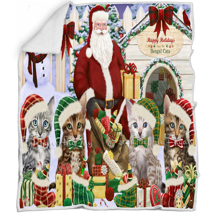 Christmas Dog House Bengal Cats Blanket BLNKT89652